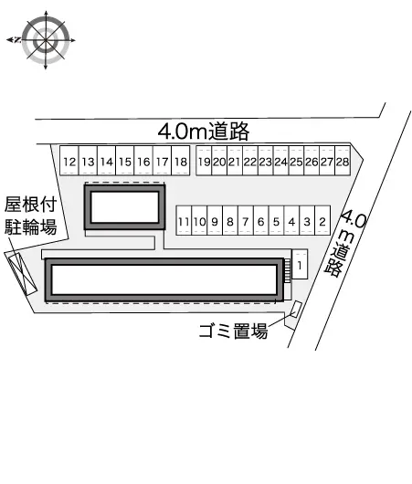 ★手数料０円★岡山市南区新福１丁目　月極駐車場（LP）